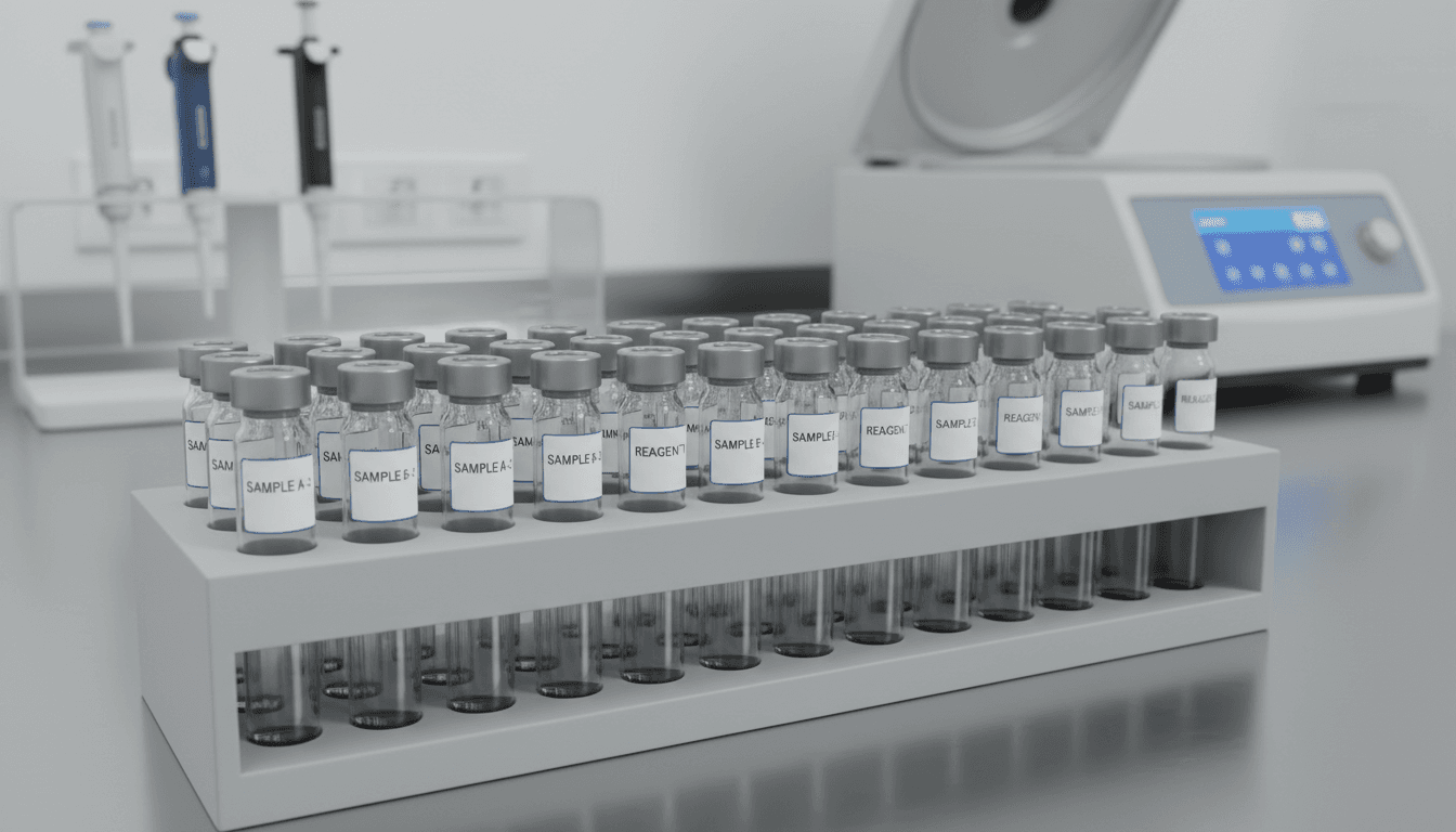 Organized sample vials ready for analytical testing