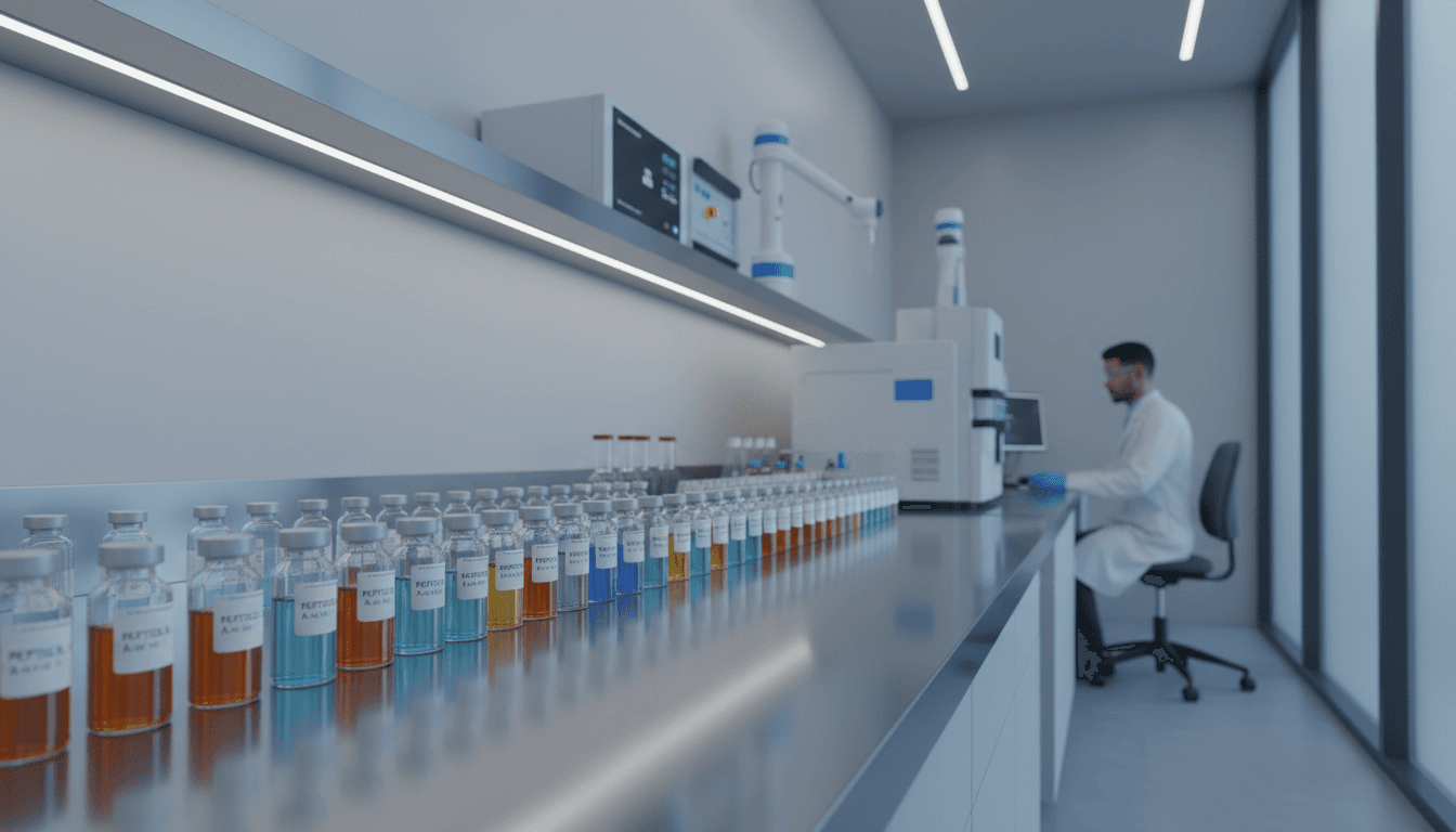 Amino acid testing samples and analytical lab equipment